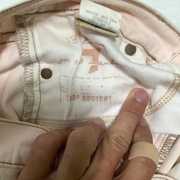 7 For All Mankind 7FAM Jeans Sz 27 Crop Bootcut Pink - Picture 4 of 10